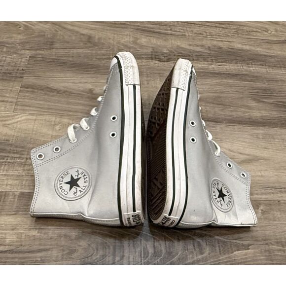 Converse Women's Chuck Taylor All Star Metallic Silver Size 6 - Picture 3 of 6